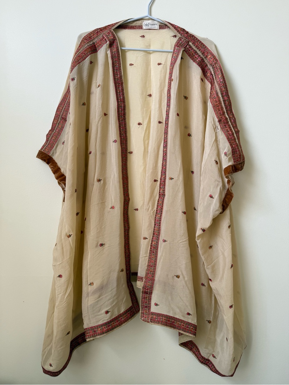 ⭐️ 19. Upcycled Handmade vintage KIMONO -embroidered natural- chiffon ribbon